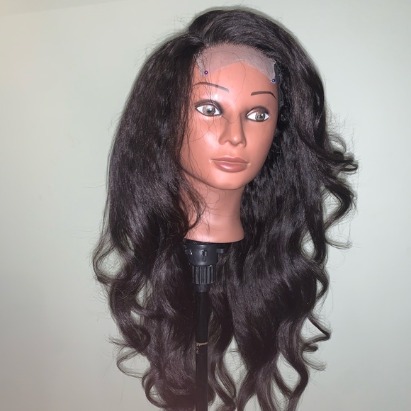 22 inch free part kinky straight closure wig main image 9